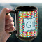 Retro Pixel Squares 15oz. Black Mug - LIFESTYLE