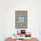 Retro Pixel Squares 24x36 - Matte Poster - On the Wall