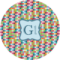 Retro Pixel Squares Multipurpose Round Labels - 3" (Personalized)