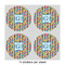 Retro Pixel Squares 4" Multipurpose Round Labels - Sheet