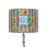 Retro Pixel Squares 8" Drum Lamp Shade - Fabric (Personalized)