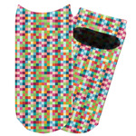 Retro Pixel Squares Adult Ankle Socks