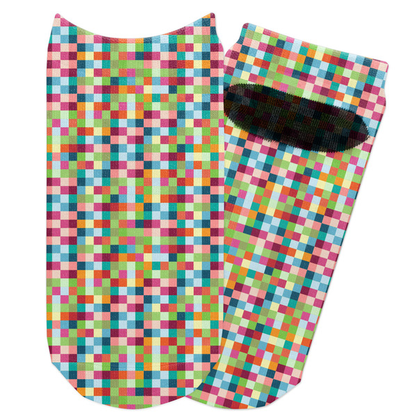 Custom Retro Pixel Squares Adult Ankle Socks