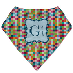 Retro Pixel Squares Bandana Bib (Personalized)