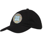 Retro Pixel Squares Baseball Cap - Black (Personalized)