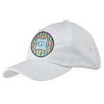 Retro Pixel Squares Baseball Cap - White (Personalized)