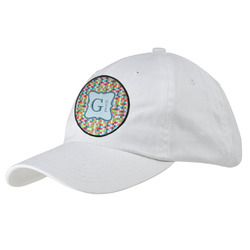 Retro Pixel Squares Baseball Cap - White (Personalized)