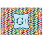 Retro Pixel Squares Woven Mat (Personalized)