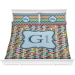 Retro Pixel Squares Comforter Set - King (Personalized)