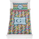 Retro Pixel Squares Comforter Set - Twin XL (Personalized)