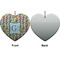 Retro Pixel Squares Ceramic Flat Ornament - Heart Front & Back (APPROVAL)