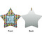 Retro Pixel Squares Ceramic Flat Ornament - Star Front & Back (APPROVAL)