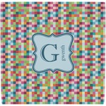 Retro Pixel Squares Ceramic Tile Hot Pad (Personalized)