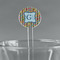 Retro Pixel Squares Clear Plastic 7" Stir Stick - Round - Main