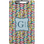 Retro Pixel Squares Clipboard (Legal Size) (Personalized)