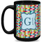 Retro Pixel Squares Coffee Mug - 15 oz - Black Full