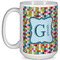 Retro Pixel Squares Coffee Mug - 15 oz - White Full