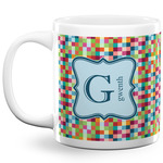 Retro Pixel Squares 20 Oz Coffee Mug - White (Personalized)