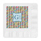 Retro Pixel Squares Embossed Decorative Napkins (Personalized)