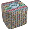 Retro Pixel Squares Cube Poof Ottoman (Bottom)