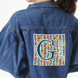 Retro Pixel Squares Large Custom Shape Patch - 2XL (Personalized)