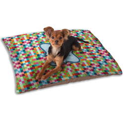 Retro Pixel Squares Dog Bed - Small w/ Name and Initial