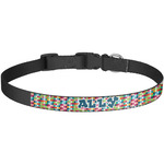 Retro Pixel Squares Dog Collar - Large (Personalized)