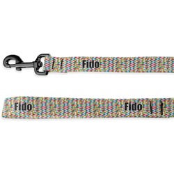 Retro Pixel Squares Deluxe Dog Leash - 4 ft (Personalized)