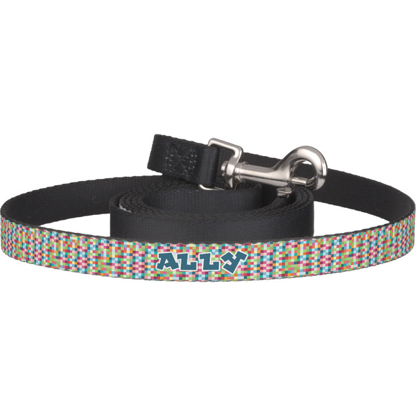 Custom Retro Pixel Squares Dog Leash (Personalized)