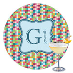 Retro Pixel Squares Printed Drink Topper - 3.5" (Personalized)