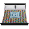 Retro Pixel Squares Duvet Cover - King - On Bed - No Prop