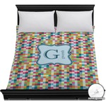 Retro Pixel Squares Duvet Cover - Full / Queen (Personalized)