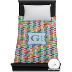 Retro Pixel Squares Duvet Cover - Twin XL (Personalized)