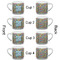 Retro Pixel Squares Espresso Cup - 6oz (Double Shot Set of 4) APPROVAL