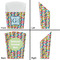 Retro Pixel Squares French Fry Favor Box - Front & Back View