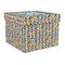 Retro Pixel Squares Gift Boxes with Lid - Canvas Wrapped - Large - Front/Main