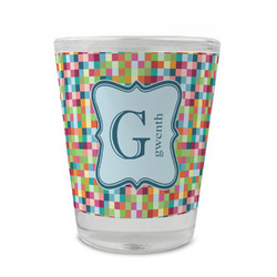 Retro Pixel Squares Glass Shot Glass - 1.5 oz - Set of 4 (Personalized)