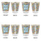 Retro Pixel Squares Glass Shot Glass - with gold rim - Set of 4 - APPROVAL