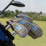 Retro Pixel Squares Golf Club Iron Cover - Set of 9 (Personalized)