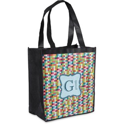 Retro Pixel Squares Grocery Bag (Personalized)