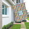 Retro Pixel Squares House Flags - Single Sided - LIFESTYLE