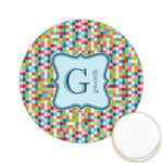 Retro Pixel Squares Printed Cookie Topper - 2.15" (Personalized)