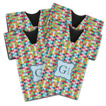 Retro Pixel Squares Jersey Bottle Cooler - Set of 4 (Personalized)