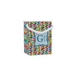 Retro Pixel Squares Jewelry Gift Bags - Gloss (Personalized)