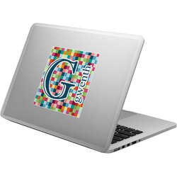 Retro Pixel Squares Laptop Decal (Personalized)