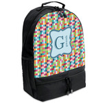 Retro Pixel Squares Backpacks - Black (Personalized)