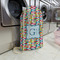 Retro Pixel Squares Large Laundry Bag - In Context