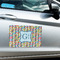 Retro Pixel Squares Large Rectangle Car Magnets- In Context