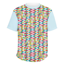 Retro Pixel Squares Men's Crew T-Shirt - Large