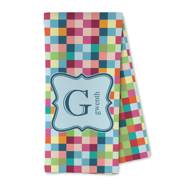 Custom Retro Pixel Squares Kitchen Towel - Microfiber (Personalized)